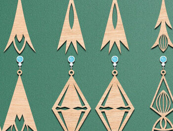 Intra απο ξύλο plywood Χρώμα wenge 3mm-4mm πάχος - Σκουλαρίκια Κοσμήματα Σετ Δίασταση 3x3 cm INTRAFABR-82836877 - Image 1