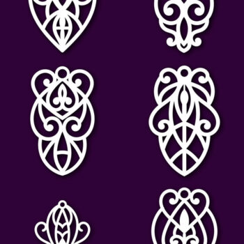 Intra απο ξύλο plywood  Χρώμα wenge 3mm-4mm πάχος - Earrings Jewelry Bundle, Cut Files Δίασταση 3x3 cm INTRAFABR-112075191 - Image 3