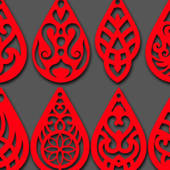 Intra απο ξύλο plywood Χρώμα wenge 3mm-4mm πάχος - Σκουλαρίκια Κοσμήματα Bundle Δίασταση 3x3 cm INTRAFABR-26268991 - Image 3