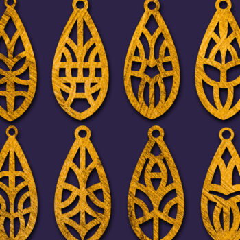 Intra απο ξύλο plywood  Χρώμα wenge 3mm-4mm πάχος - Σκουλαρίκια Κοσμήματα Bundle Δίασταση 3x3 cm INTRAFABR-74595636 - Image 1