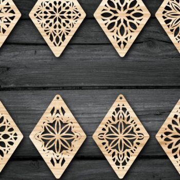 Intra απο ξύλο plywood  Χρώμα wenge 3mm-4mm πάχος - Σκουλαρίκια Κοσμήματα Bundle Δίασταση 3x3 cm INTRAFABR-74603240 - Image 1