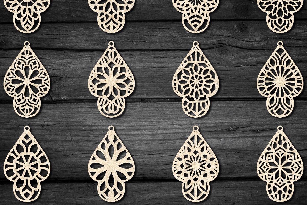 Intra απο ξύλο plywood  Χρώμα wenge 3mm-4mm πάχος - Σκουλαρίκια Κοσμήματα Bundle Δίασταση 3x3 cm INTRAFABR-74603591