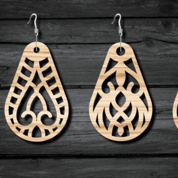 Intra απο ξύλο plywood  Χρώμα wenge 3mm-4mm πάχος - Σκουλαρίκια Κοσμήματα Bundle Δίασταση 3x3 cm INTRAFABR-79347818 - Image 2