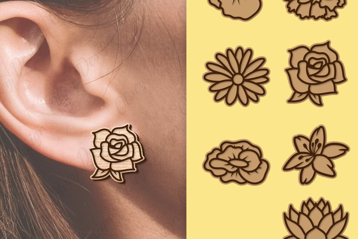 Intra απο ξύλο plywood  Χρώμα wenge 3mm-4mm πάχος - Σκουλαρίκια Μπρελόκ BNDLE Δίασταση 3x3 cm INTRAFABR-82549409