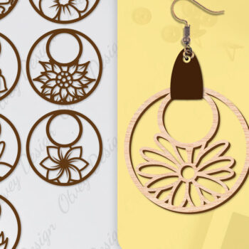 Intra απο ξύλο plywood Χρώμα wenge 3mm-4mm πάχος - Σκουλαρίκια Μπρελόκ BNDLE Δίασταση 3x3 cm INTRAFABR-31162755 - Image 1