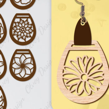 Intra απο ξύλο plywood Χρώμα wenge 3mm-4mm πάχος - Σκουλαρίκια Μπρελόκ BNDLE Δίασταση 3x3 cm INTRAFABR-72392552 - Image 1