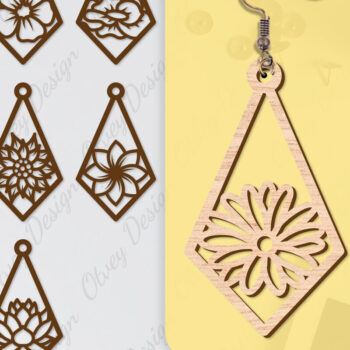 Intra απο ξύλο plywood Χρώμα wenge 3mm-4mm πάχος - Σκουλαρίκια Μπρελόκ BNDLE Δίασταση 3x3 cm INTRAFABR-88671305 - Image 1