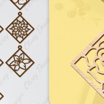 Intra απο ξύλο plywood Χρώμα wenge 3mm-4mm πάχος - Σκουλαρίκια Μπρελόκ BNDLE Δίασταση 3x3 cm INTRAFABR-58522917 - Image 1