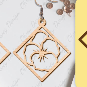 Intra απο ξύλο plywood Χρώμα wenge 3mm-4mm πάχος - Σκουλαρίκια Μπρελόκ BNDLE Δίασταση 3x3 cm INTRAFABR-58522917 - Image 2