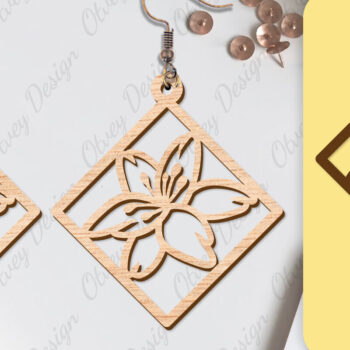 Intra απο ξύλο plywood Χρώμα wenge 3mm-4mm πάχος - Σκουλαρίκια Μπρελόκ BNDLE Δίασταση 3x3 cm INTRAFABR-58522917 - Image 3