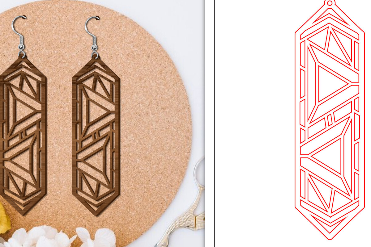 Intra απο ξύλο plywood  Χρώμα wenge 3mm-4mm πάχος - Σκουλαρίκια | Αφηρημένα σκουλαρίκια Δίασταση 3x3 cm INTRAFABR-82295416