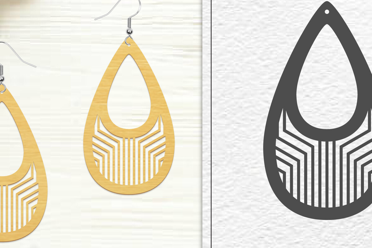 Intra απο ξύλο plywood  Χρώμα wenge 3mm-4mm πάχος - Σκουλαρίκια | Σχέδιο σκουλαρίκια Δίασταση 3x3 cm INTRAFABR-121972127