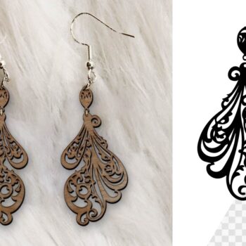 Intra απο ξύλο plywood  Χρώμα wenge 3mm-4mm πάχος - Σκουλαρίκια . Σκουλαρίκια . Δίασταση 3x3 cm INTRAFABR-124458121 - Image 1