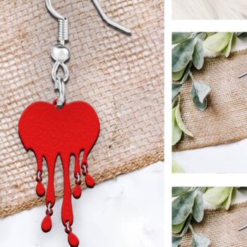 Intra απο ξύλο plywood  Χρώμα wenge 3mm-4mm πάχος - Σκουλαρίκια . Σκουλαρίκια απόκριες. Δίασταση 3x3 cm INTRAFABR-74825868 - Image 1