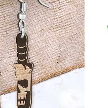 Intra απο ξύλο plywood  Χρώμα wenge 3mm-4mm πάχος - Σκουλαρίκια . Αποκριάτικη Δίασταση 3x3 cm INTRAFABR-81773297 - Image 1