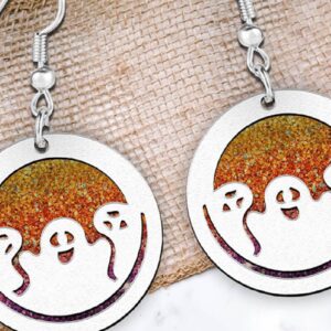 Intra απο ξύλο plywood  Χρώμα wenge 3mm-4mm πάχος - Σκουλαρίκια . Αποκριάτικη Δίασταση 3x3 cm INTRAFABR-119430893