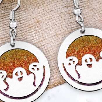 Intra απο ξύλο plywood  Χρώμα wenge 3mm-4mm πάχος - Σκουλαρίκια . Αποκριάτικη Δίασταση 3x3 cm INTRAFABR-119430893 - Image 1