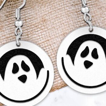 Intra απο ξύλο plywood Χρώμα wenge 3mm-4mm πάχος - Σκουλαρίκια . Halloween . Δίασταση 3x3 cm INTRAFABR-95638173 - Image 1
