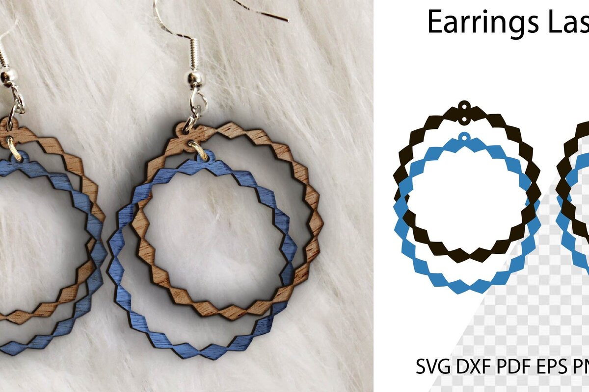 Intra απο ξύλο plywood  Χρώμα wenge 3mm-4mm πάχος - Σκουλαρίκια . Σκουλαρίκια κομμένα με λέιζερ Δίασταση 3x3 cm INTRAFABR-36608725