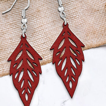 Intra απο ξύλο plywood  Χρώμα wenge 3mm-4mm πάχος - Σκουλαρίκια . Σκουλαρίκια κοπής με λέιζερ S Δίασταση 3x3 cm INTRAFABR-50104797 - Image 1