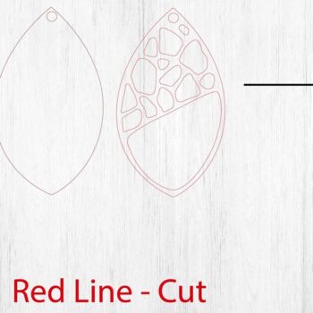 Intra απο ξύλο plywood  Χρώμα wenge 3mm-4mm πάχος - Σκουλαρίκια . Σκουλαρίκια κομμένα με λέιζερ Δίασταση 3x3 cm INTRAFABR-50024069 - Image 2