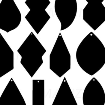 Intra απο ξύλο plywood Χρώμα wenge 3mm-4mm πάχος - Σκουλαρίκια Shape Silhoutte Δίασταση 3x3 cm INTRAFABR-23299594 - Image 1