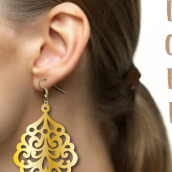 Intra απο ξύλο plywood  Χρώμα wenge 3mm-4mm πάχος - Σκουλαρίκια , Boho Σκουλαρίκια. Δίασταση 3x3 cm INTRAFABR-94575611 - Image 3