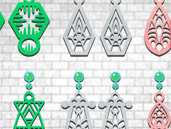 Intra απο ξύλο plywood  Χρώμα wenge 3mm-4mm πάχος - Σκουλαρίκια Bundle Δίασταση 3x3 cm INTRAFABR-94689947 - Image 4