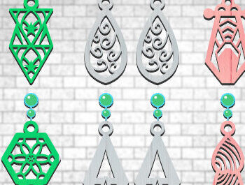 Intra απο ξύλο plywood  Χρώμα wenge 3mm-4mm πάχος - Σκουλαρίκια Bundle Δίασταση 3x3 cm INTRAFABR-94689947 - Image 6