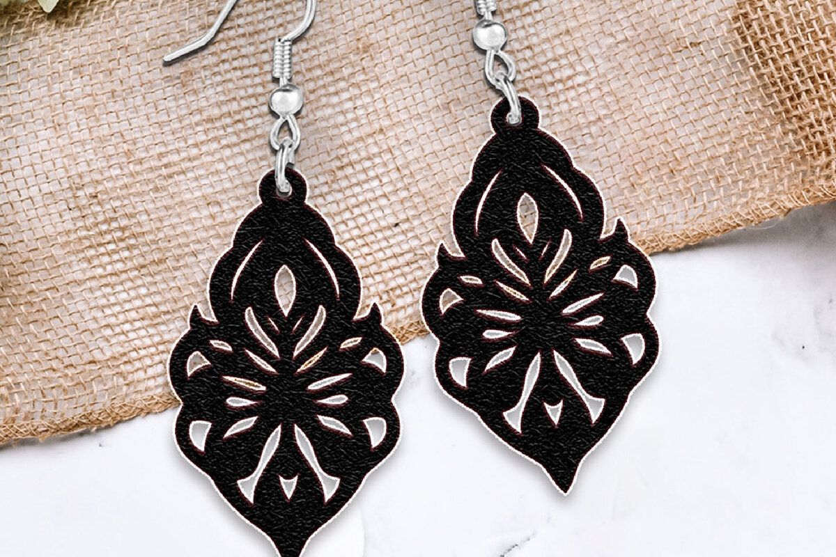 Intra απο ξύλο plywood  Χρώμα wenge 3mm-4mm πάχος - Σκουλαρίκια . Σκουλαρίκια Teadrop Δίασταση 3x3 cm INTRAFABR-98756570