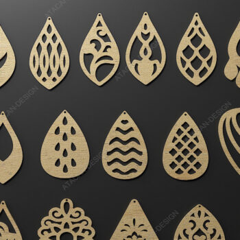 Intra απο ξύλο plywood Χρώμα wenge 3mm-4mm πάχος - Σετ σκουλαρικιών με λέιζερ Πρότυπα σκουλαρικιών Δίασταση 30x20 cm INTRAFABR-98840167 - Image 1