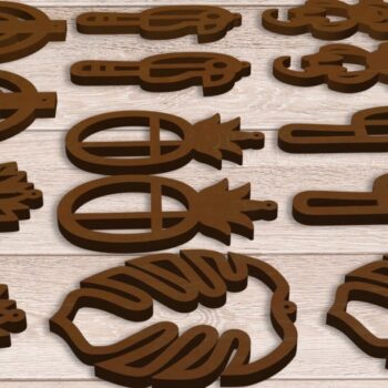 Intra απο ξύλο plywood Χρώμα wenge 3mm-4mm πάχος - Σκουλαρίκια ting Files, Summer Δίασταση 3x3 cm INTRAFABR-114656107 - Image 4