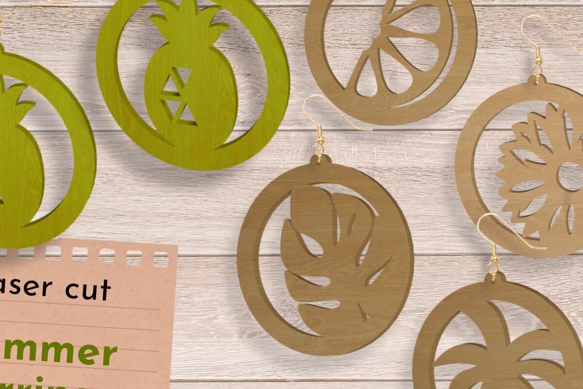 Intra απο ξύλο plywood  Χρώμα wenge 3mm-4mm πάχος - Σκουλαρίκια ting Files, Summer Δίασταση 3x3 cm INTRAFABR-114656121