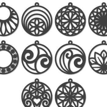 Intra απο ξύλο plywood Χρώμα wenge 3mm-4mm πάχος - Σκουλαρίκια Lasercut Bundle Δίασταση 3x3 cm INTRAFABR-114656084 - Image 1