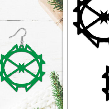 Intra απο ξύλο plywood  Χρώμα wenge 3mm-4mm πάχος - Σκουλαρίκια Lasercut | Σκουλαρίκια Δίασταση 3x3 cm INTRAFABR-34009212 - Image 1