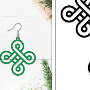 Intra απο ξύλο plywood  Χρώμα wenge 3mm-4mm πάχος - Σκουλαρίκια Lasercut | Σκουλαρίκια Δίασταση 3x3 cm INTRAFABR-120296974