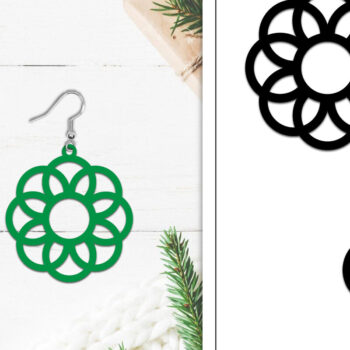 Intra απο ξύλο plywood  Χρώμα wenge 3mm-4mm πάχος - Σκουλαρίκια Lasercut | Σκουλαρίκια Δίασταση 3x3 cm INTRAFABR-120297175 - Image 1