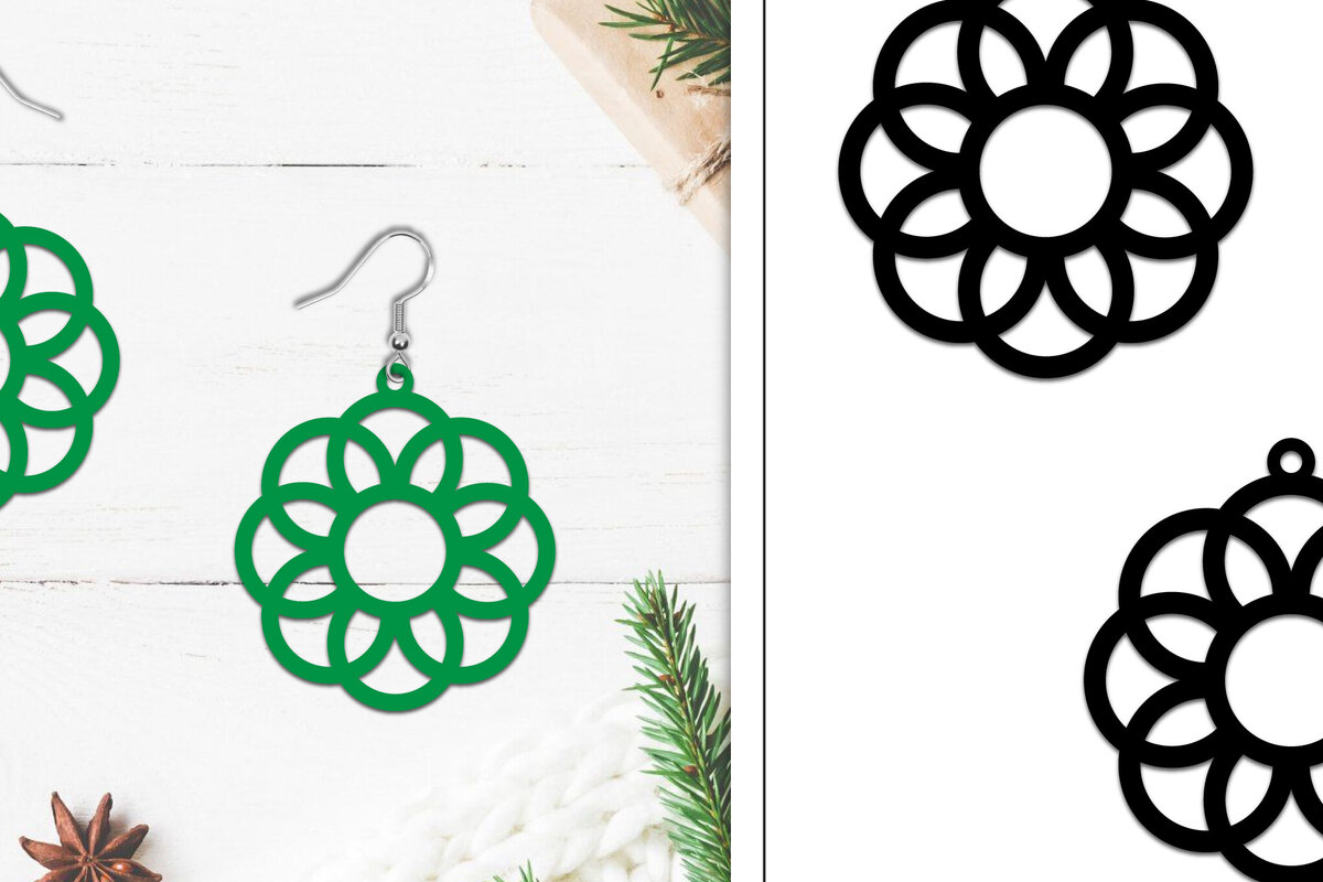 Intra απο ξύλο plywood  Χρώμα wenge 3mm-4mm πάχος - Σκουλαρίκια Lasercut | Σκουλαρίκια Δίασταση 3x3 cm INTRAFABR-120297175