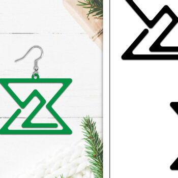 Intra απο ξύλο plywood  Χρώμα wenge 3mm-4mm πάχος - Σκουλαρίκια Lasercut | Σκουλαρίκια Δίασταση 3x3 cm INTRAFABR-120296683 - Image 1