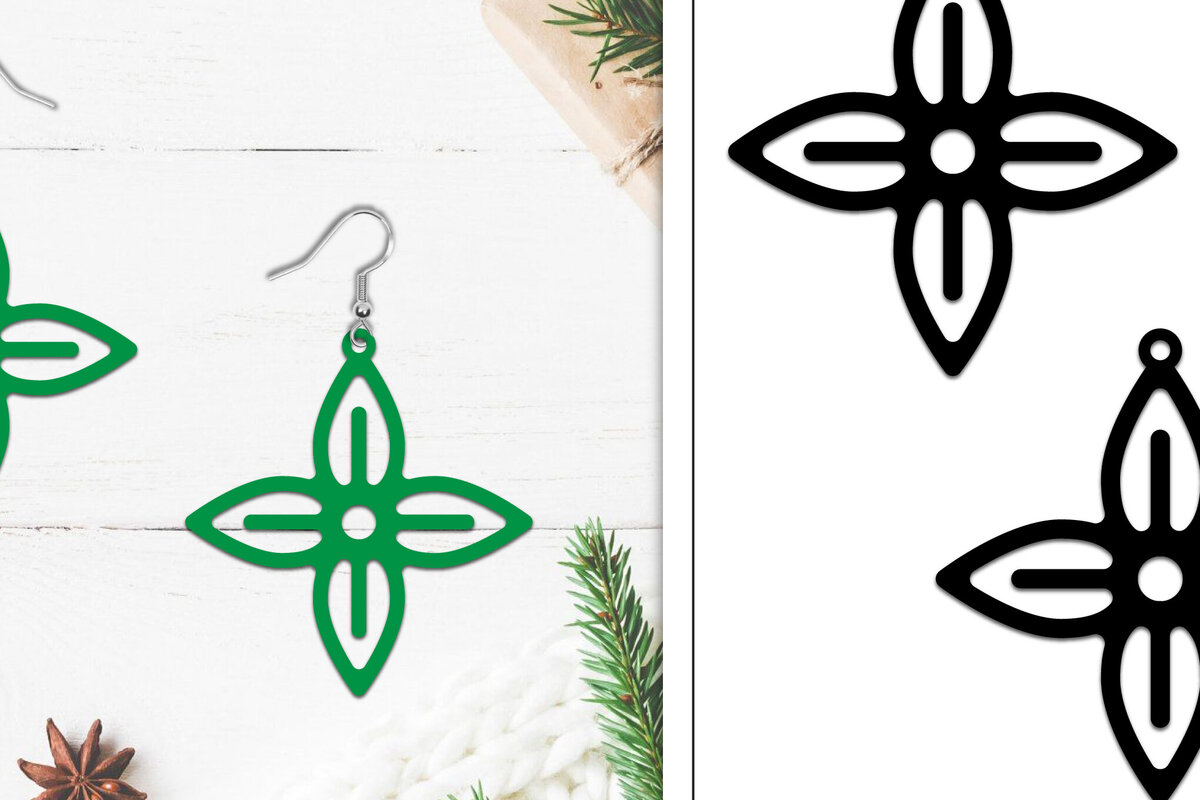 Intra απο ξύλο plywood  Χρώμα wenge 3mm-4mm πάχος - Σκουλαρίκια Lasercut | Σκουλαρίκια Δίασταση 3x3 cm INTRAFABR-97801017