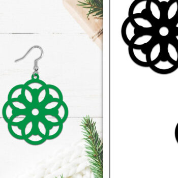 Intra απο ξύλο plywood  Χρώμα wenge 3mm-4mm πάχος - Σκουλαρίκια Lasercut | Σκουλαρίκια Δίασταση 3x3 cm INTRAFABR-97801035 - Image 1