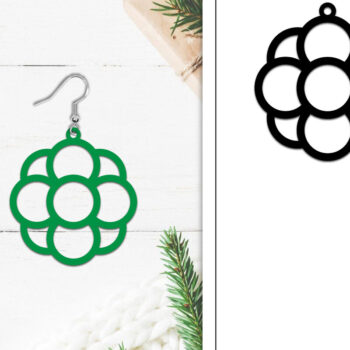 Intra απο ξύλο plywood  Χρώμα wenge 3mm-4mm πάχος - Σκουλαρίκια Lasercut | Σκουλαρίκια Δίασταση 3x3 cm INTRAFABR-97801042 - Image 1