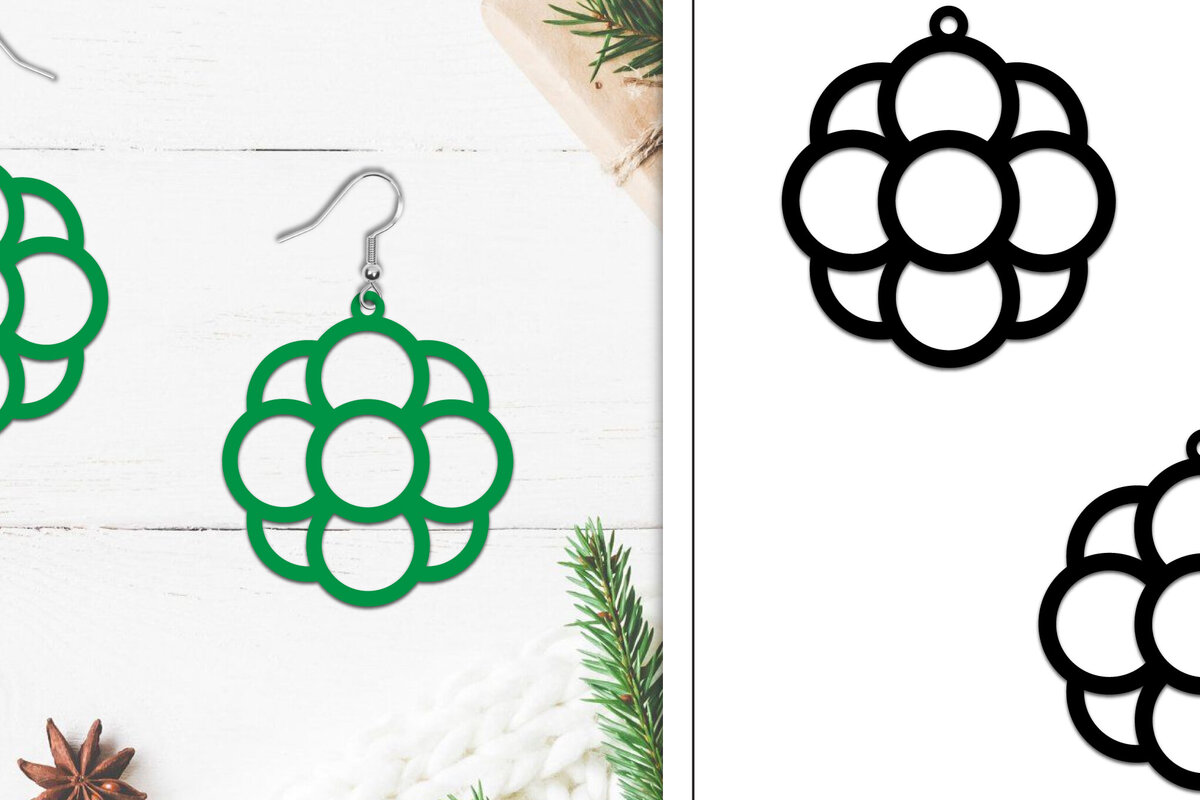 Intra απο ξύλο plywood  Χρώμα wenge 3mm-4mm πάχος - Σκουλαρίκια Lasercut | Σκουλαρίκια Δίασταση 3x3 cm INTRAFABR-97801042