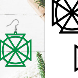 Intra απο ξύλο plywood  Χρώμα wenge 3mm-4mm πάχος - Σκουλαρίκια Lasercut | Σκουλαρίκια Δίασταση 3x3 cm INTRAFABR-94759394