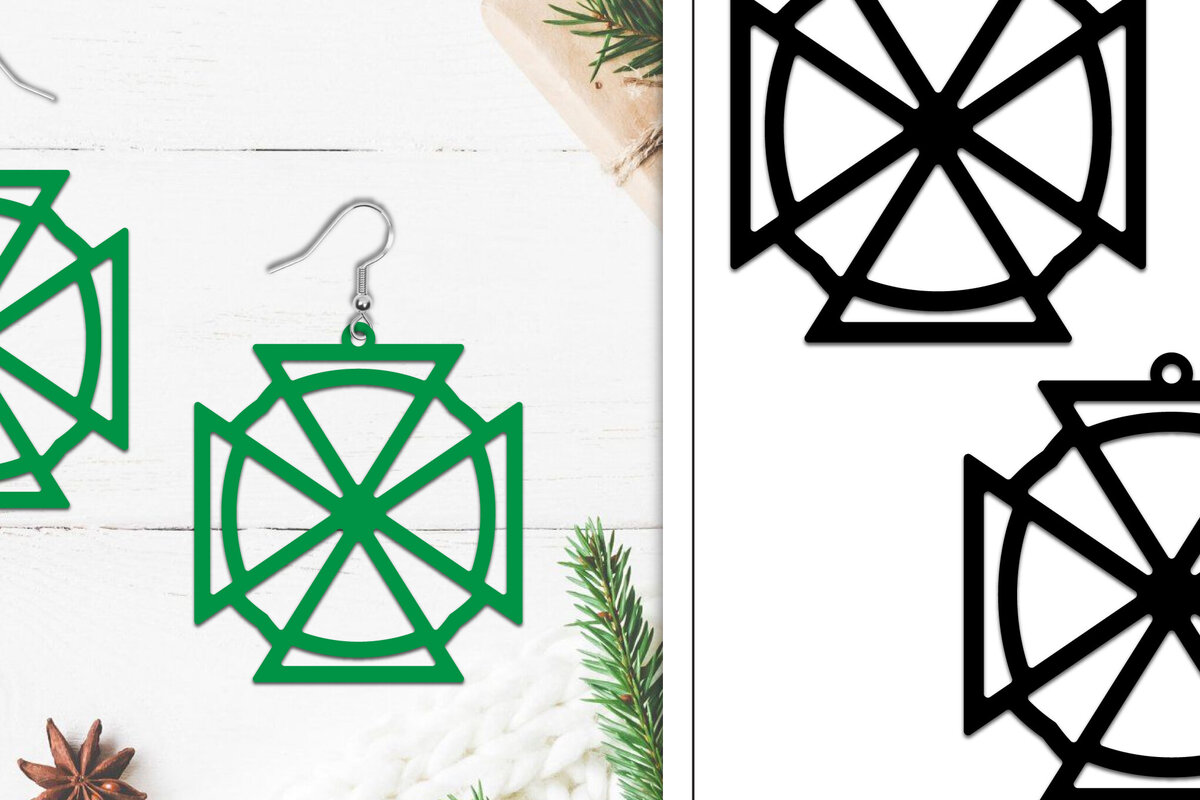 Intra απο ξύλο plywood  Χρώμα wenge 3mm-4mm πάχος - Σκουλαρίκια Lasercut | Σκουλαρίκια Δίασταση 3x3 cm INTRAFABR-94759394