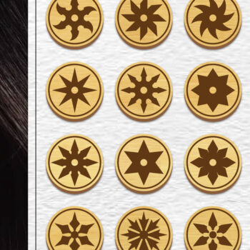 Intra απο ξύλο plywood Χρώμα wenge 3mm-4mm πάχος - Σκουλαρίκια Μαγνήτης Bundle Δίασταση 3x3 cm INTRAFABR-72391946 - Image 1