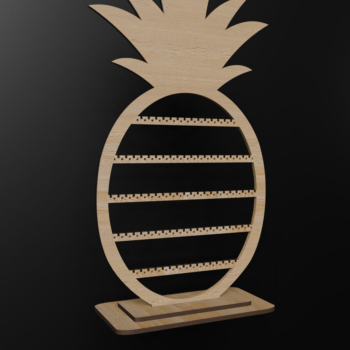 Intra απο ξύλο plywood Χρώμα wenge 3mm-4mm πάχος - Σκουλαρίκια Stand Pineaple Files Δίασταση 3x3 cm INTRAFABR-97911665 - Image 1