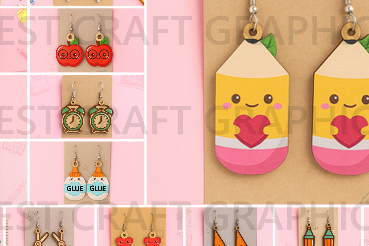 Intra απο ξύλο plywood  Χρώμα wenge 3mm-4mm πάχος - Σκουλαρίκια – Πακέτο Study Time Δίασταση 3x3 cm INTRAFABR-97911673