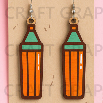 Intra απο ξύλο plywood  Χρώμα wenge 3mm-4mm πάχος - Σκουλαρίκια – Πακέτο Study Time Δίασταση 3x3 cm INTRAFABR-97911673 - Image 4