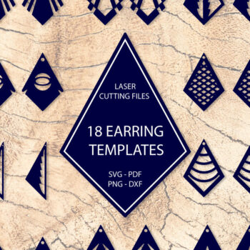 Intra απο ξύλο plywood Χρώμα wenge 3mm-4mm πάχος - Σκουλαρίκια Πακέτο. Πρότυπο σκουλαρικιών. Δίασταση 3x3 cm INTRAFABR-97911678 - Image 1